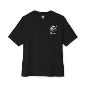 black tee with a skateboarding cloud