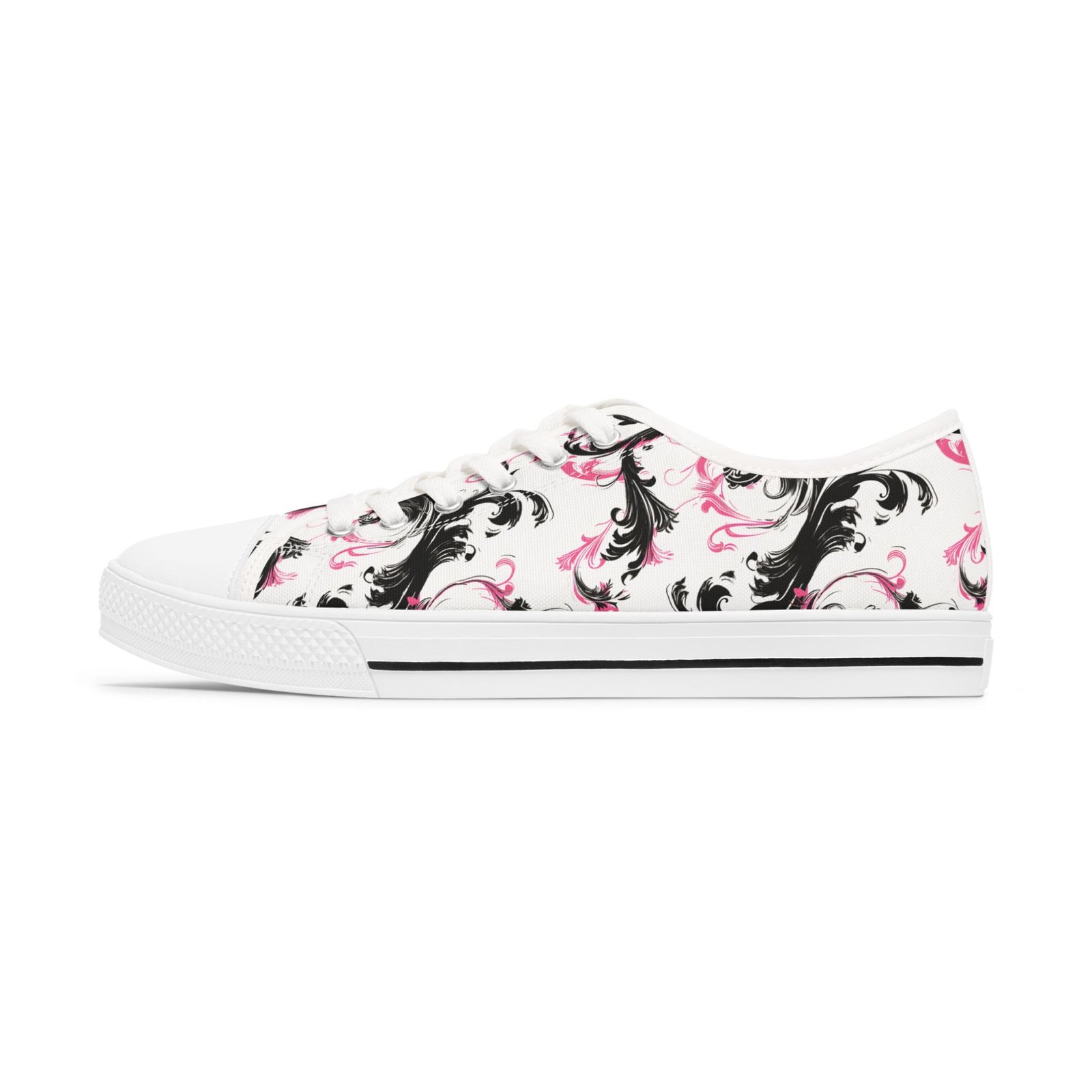 18142549341314563637_2048.jpeg Noir Blossom Low Tops | Women's Sneakers - Image 2