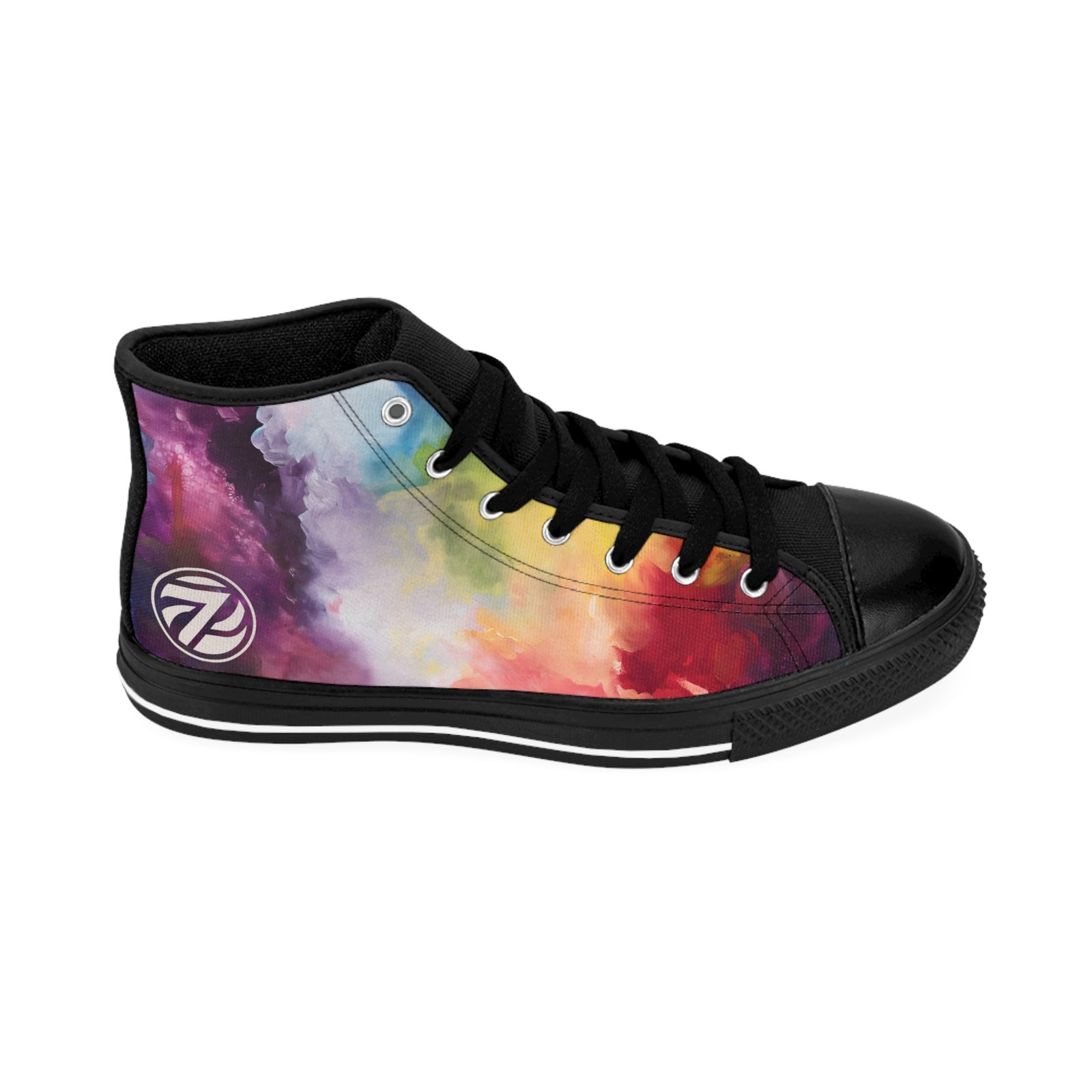 7345566678760359789_2048.jpeg Women's Nebula High Tops | Cosmic Color Fusion - Image 5