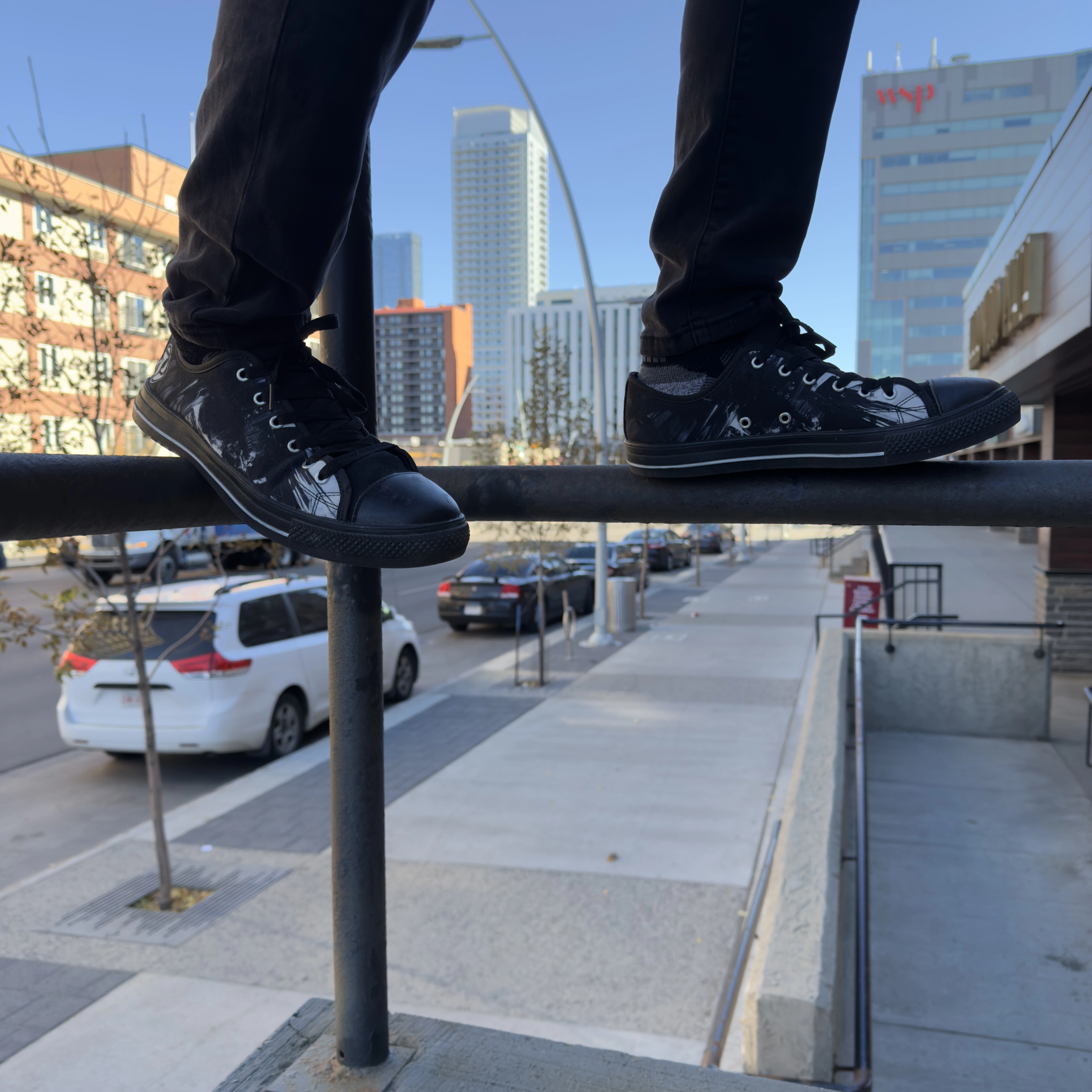 mens black and white abstract art low tops